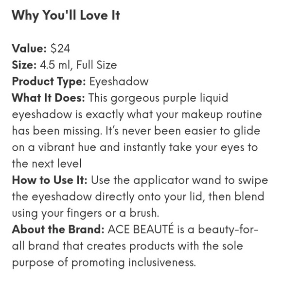 Ace Beaute maximum impact liquid eyeshadow, Nebula - Picture 3 of 4